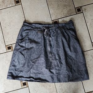Eileen Fisher Charcoal Cotton Mini Skirt Small